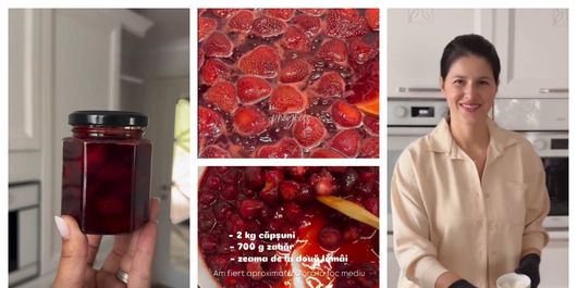 Cum pregătește Geta Sterp dulceața de căpșune și care este secretul pentru ca fructele să rămână întregi. “Cât e de bună! Nici nu are rost să vă mai spun.”