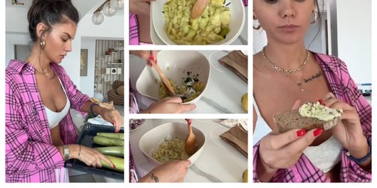 Salata de dovlecel, cu smântână și mărar, rețeta pregătită de Ramona Olaru. „Adaug smântână sau un iaurt mai gras, piper, sare.”