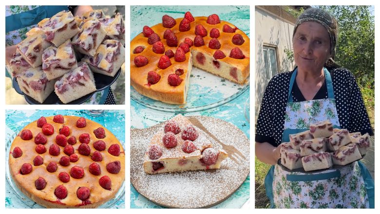 Prăjitură cu căpșuni, rețeta pregătită de bunica Gherghina! De ce este important să punem un plic de amoniac pentru prăjituri? 