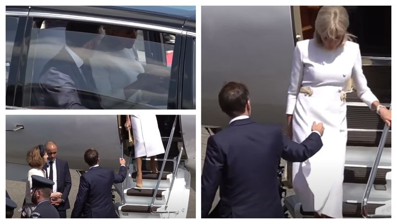 Soția președintelui francez Emmanuel Macron, Brigitte, supărată și de această dată pe soțul său? Ce s-a întâmplat la momentul aterizării lor în Marea Britanie
