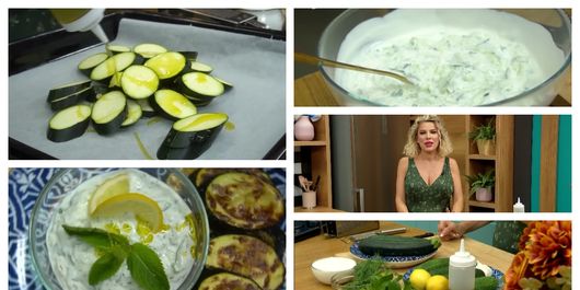 VIDEO Alina Laufer a pregătit o rețetă rapidă pentru zilele toride de vară: dovlecei la cuptor cu sos tzatziki! 