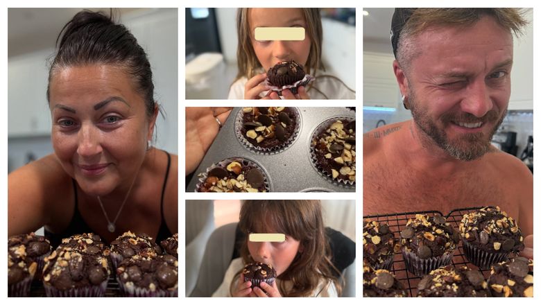 Gabriela Cristea a pregătit brioșe cu cremă de alune la interior și fulgi de ciocolată deasupra! Curcubeu pe cerul gurii: 