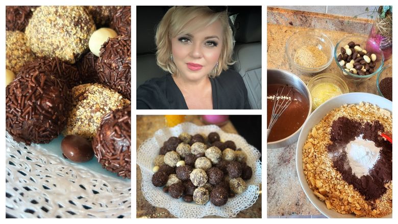 Biluțe de ciocolată cu migdale, desertul pregătit de Cornelia Rednic: “Compoziția este cea de la salam de biscuiți.”