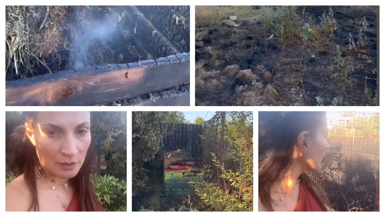 Clipe de panică pentru Ioana Ginghină! Un vecin a dat foc în grădină, însă focul a ajuns și aproape de propria ei casă