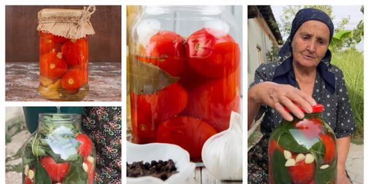 Secretul bunicii Gherghina pentru roșiile puse la murat. Ce frunze adaugă aceasta în borcan: “O lingură de sare la litrul de apă.”