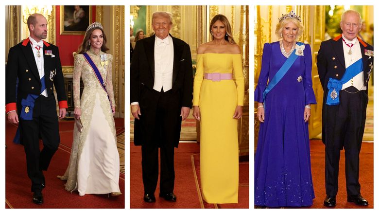 FOTO Melania Trump, Kate Middleton și Regina Camilla, spectacol de ținute la banchetul de stat de la Castelul Windsor