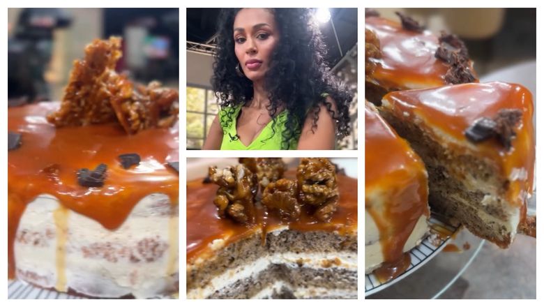 Tort delicios cu nucă, caramel și cremă de mascarpone, pregătit de Majda: „Să-mi spuneți dacă o să îl încercați.”