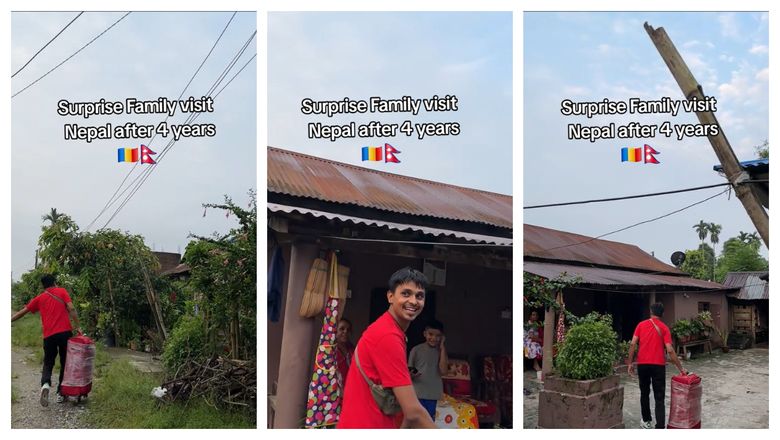 Revedere emoționantă! Cum a reacționat familia unui bărbat nepalez după ce s-a întors acasă, după 4 ani de stat în România: „Vizită surpriză!”