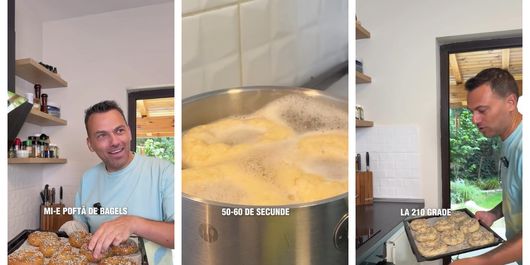 Secretul lui chef Ștefan Popescu pentru cei mai buni bagels de casă. Vei obține un aluat pufos! „În felul ăsta se eliberează glutenul.”
