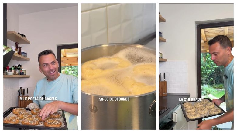 Secretul lui chef Ștefan Popescu pentru cei mai buni bagels de casă. Vei obține un aluat pufos! „În felul ăsta se eliberează glutenul.”