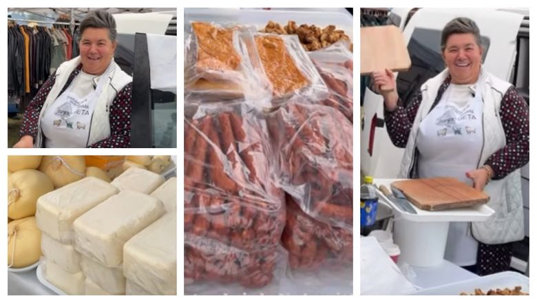 A început sezonul târgurilor pentru mama Geta! Iancu Sterp a surprins toate bunătățile pe care aceasta le are la vânzare: 