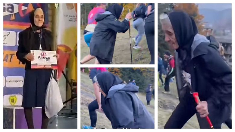 Bunicuța care a uimit cu participarea la o competiție de alergare. Eugenia Cotinghiu, în vârstă de 84 de ani, a urcat 2 km în plan vertical