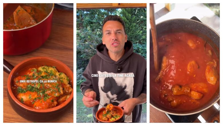Care este secretul lui chef Ștefan Popescu pentru ostropel de pui cu mămăligă ca la bunica: „Nu pune apă direct!”