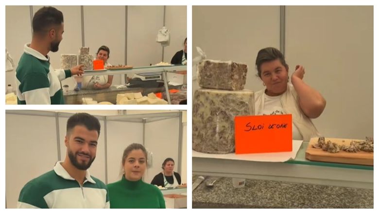 Mama Geta, prezentă la un alt târg din București, cu nenumărate produse tradiționale! Cu cât vinde aceasta brânza de burduf și cașul? 