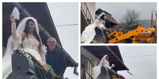 O mireasă a uimit pe toată lumea pentru felul în care a ieșit din casă. Metoda reinventată de un cuplu din Argeș a ajuns virală