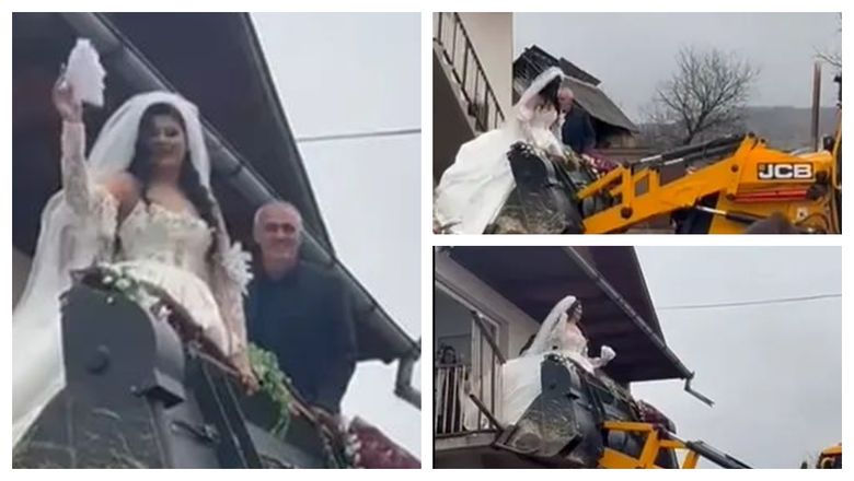 O mireasă a uimit pe toată lumea pentru felul în care a ieșit din casă. Metoda reinventată de un cuplu din Argeș a ajuns virală