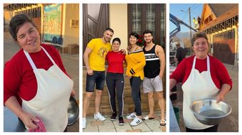 Mama Geta, în pregătirile de sărbători. A tăiat porcul și ornează casa de Crăciun cu macaraua: „Preferata mea, ea a comandat astea.”