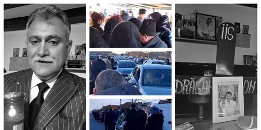 FOTO Artistul Ion Drăgan este condus pe ultimul drum. Curtea casei lui este neîncăpătoare de oameni și interpreți care au vrut să îl mai vadă pentru ultima dată. Melodiile lui răsună în tot satul