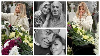 Loredana Groza, moment de rugăciune la mormântul tatălui ei, decedat în urmă cu câteva zile. Artista, cuprinsă de durere printre coroanele de la căpătâiul părintelui său