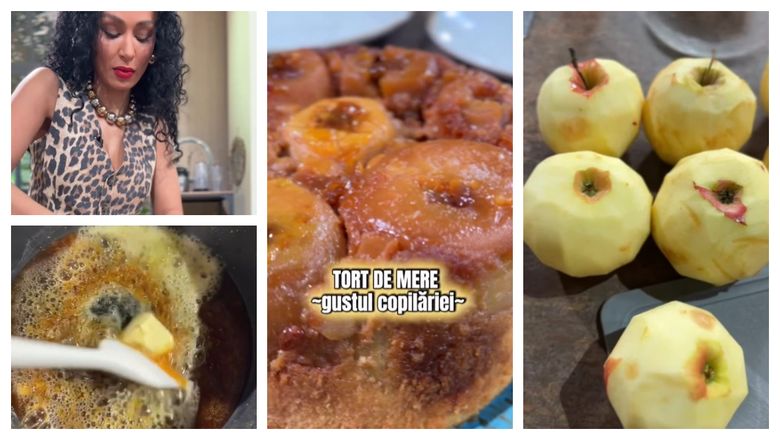 Secretul culinar pe care se bazează Majda, atunci când pregătește un tort cu mere, caramel și scorțișoară... răsturnat! 