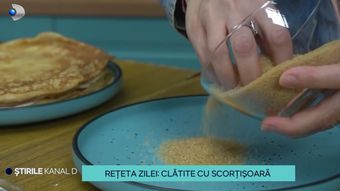 VIDEO Rețeta Alinei Laufer de clătite cu scorțișoară. Secretul pentru cel mai bun desert: „Punem zahăr pudră și lapte cât să subțieze puțin umplutura.”