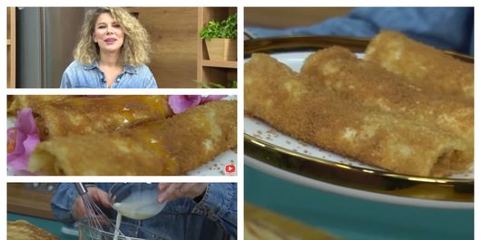 VIDEO Rețeta Alinei Laufer de clătite cu scorțișoară. Secretul pentru cel mai bun desert: „Punem zahăr pudră și lapte cât să subțieze puțin umplutura.”