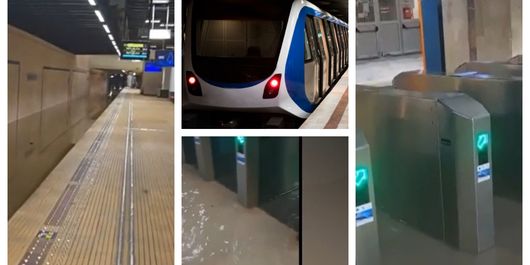 Ploile abundente de noaptea trecută au închis stația de metrou Piața Victoriei 2. Cum se desfășoară circulația pe Magistrala 1