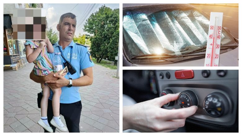 Clipe de coșmar în Iași! O fetiță de 4 ani, găsită singură într-un autoturism în plin cod roșu de caniculă. Ce sancțiune a primit tatăl