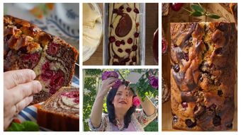 Chef marmorat cu vișine, perfect pentru vară, rețeta pregătită de Jamilla: „Ușor umed și plin de fructe.”