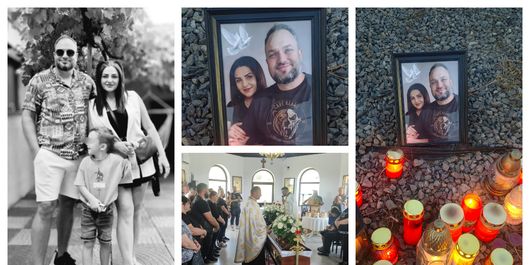 Imagini sfâșietoare de la înmormântarea soților Adrian și Adina, cei doi motocicliști care și-au pierdut viața în accidentul din Oradea