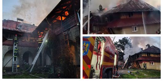 Incendiu puternic la Mănăstirea Bisericani din Neamț! Un bărbat a fost găsit carbonizat