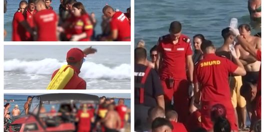 Clipe de coșmar pentru un turist aflat pe plajă. Bărbatul a fost resuscitat după ce s-a prăbușit sub privirile oamenilor: 