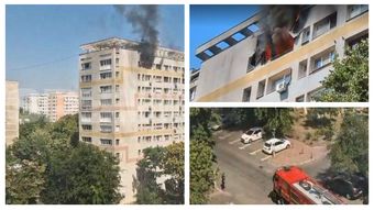 Alertă în Capitală! Un incendiu a izbucnit într-un bloc din București. Pompierii au intervenit de urgență