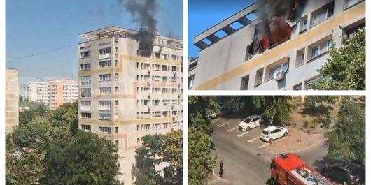 Alertă în Capitală! Un incendiu a izbucnit într-un bloc din București. Pompierii au intervenit de urgență
