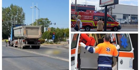 Accident cumplit în București. O mamă, bunica și copilul, loviți de un camion pe trecerea de pietoni