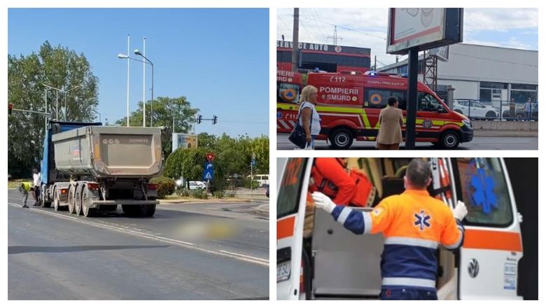 Accident cumplit în București. O mamă, bunica și copilul, loviți de un camion pe trecerea de pietoni
