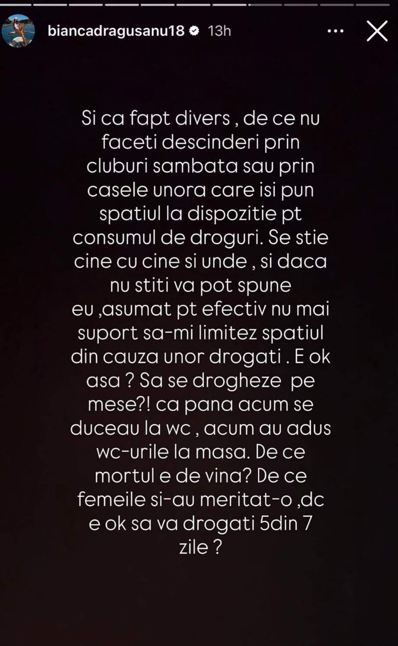 Bianca Drăgușanu mesaj