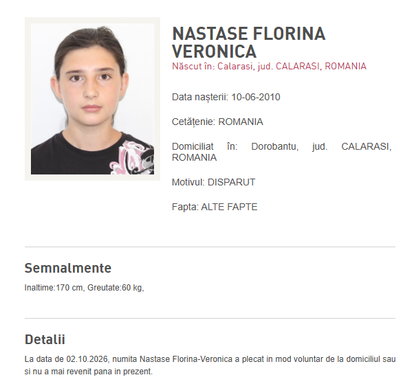 Minore dispărute din Călărași