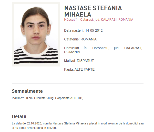 Minore dispărute din Călărași