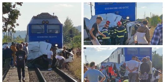 Tragedie în Galați! Patru persoane, printre care un copil de 12 ani, au murit după ce autoutilitara lor a fost lovită de tren