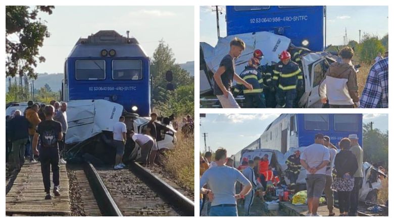 Tragedie în Galați! Patru persoane, printre care un copil de 12 ani, au murit după ce autoutilitara lor a fost lovită de tren