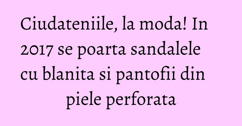 Ciudateniile, la moda! In 2017 se poarta sandalele cu blanita si pantofii din piele perforata
