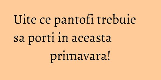Uite ce pantofi trebuie sa porti in aceasta primavara!