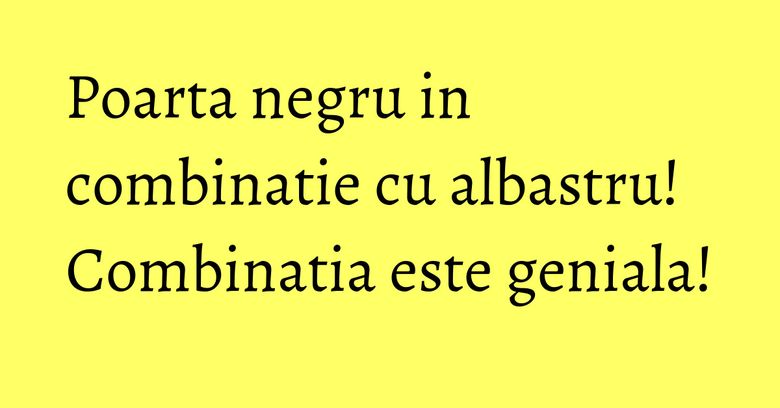 Poarta negru in combinatie cu albastru! Combinatia este geniala! Poarta negru in combinatie cu albastru! Combinatia este geniala!