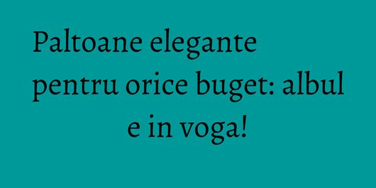 Paltoane elegante pentru orice buget: albul e in voga!