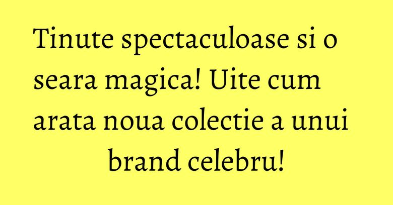 Tinute spectaculoase si o seara magica! Uite cum arata noua colectie a unui brand celebru!