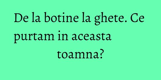 De la botine la ghete. Ce purtam in aceasta toamna?