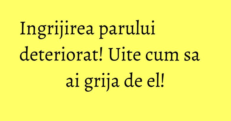 Ingrijirea parului deteriorat! Uite cum sa ai grija de el! Ingrijirea parului deteriorat! Uite cum sa ai grija de el!