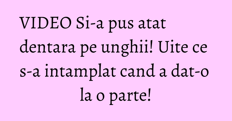 VIDEO Si-a pus atat dentara pe unghii! Uite ce s-a intamplat cand a dat-o la o parte! VIDEO Si-a pus atat dentara pe unghii! Uite ce s-a intamplat cand a dat-o la o parte!