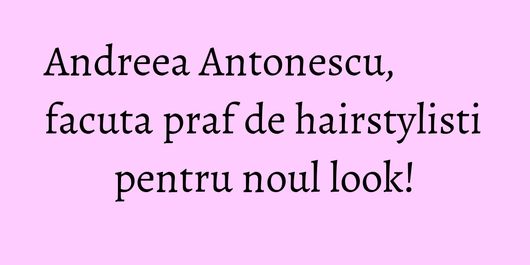 Andreea Antonescu, facuta praf de hairstylisti pentru noul look!